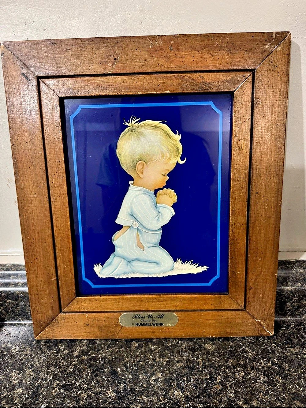 Hummelwerk Bless Us All Framed Print Blue & Brown